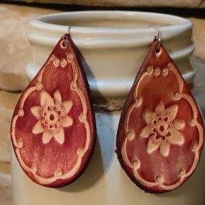 Custom made genuine leather earrings